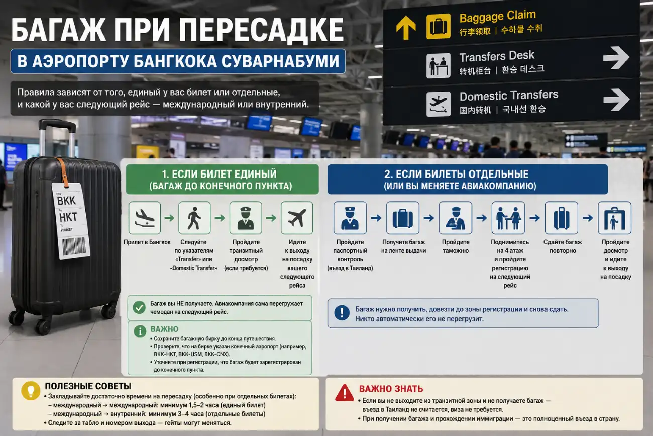Что происходит с багажом при пересадке в аэропорту Бангкока Суварнабуми
